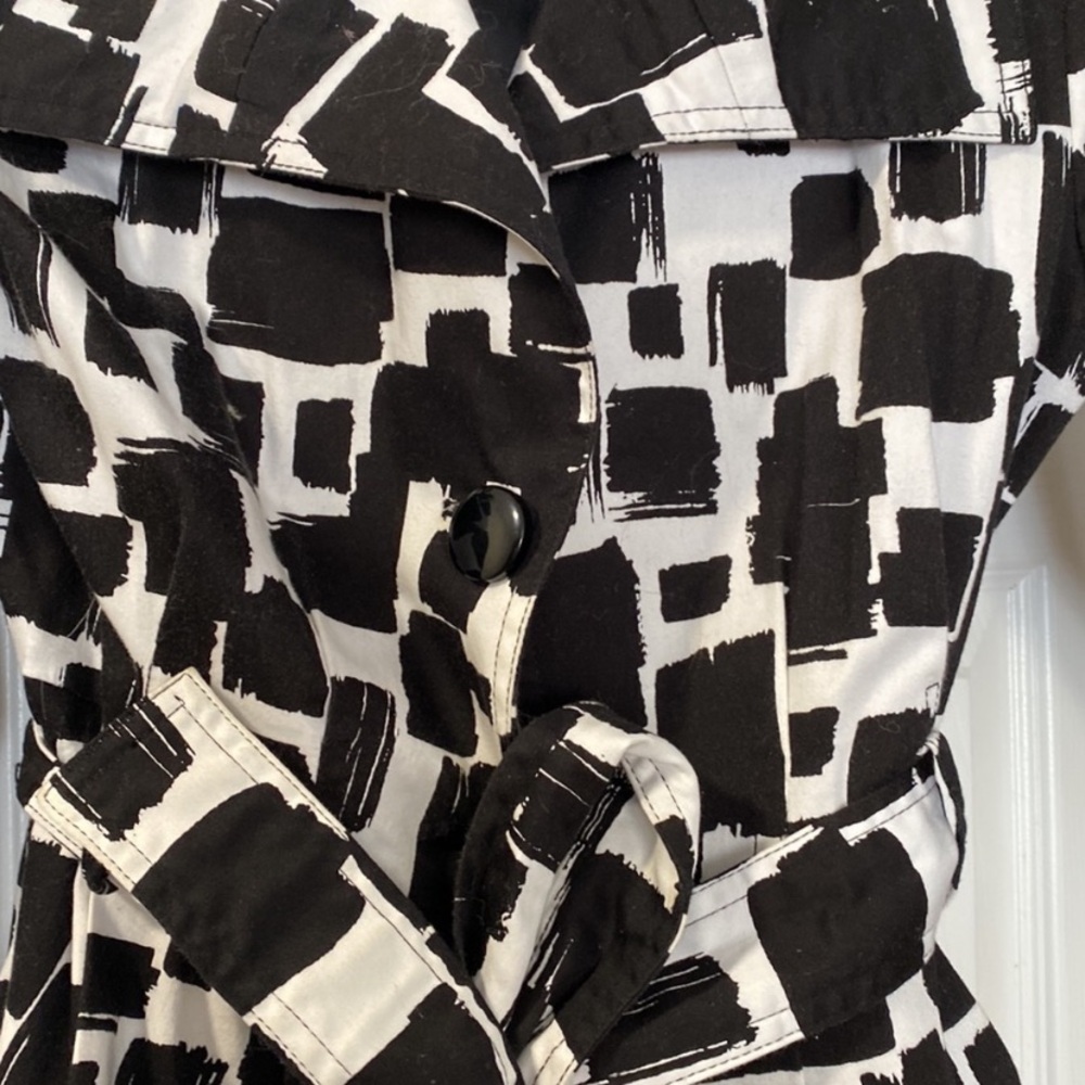 Grass Collection black and white trench coat nwt size large - Picture 6 of 7